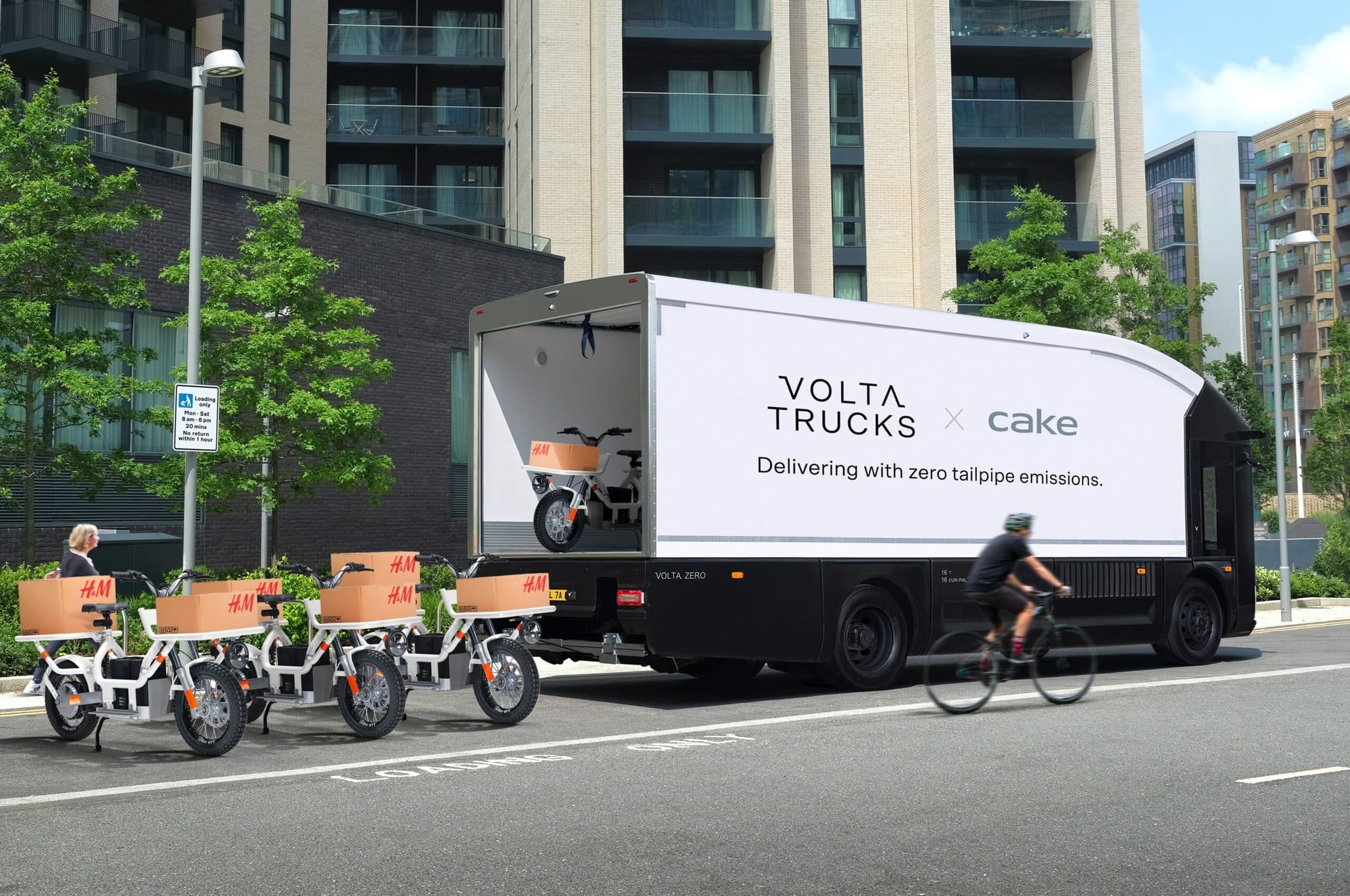 Volta trucks et cake collaborent pour la livraison du dernier kilomètre