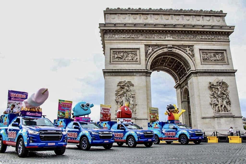 Haribo d - isuzu et haribo fidèles au tour de france