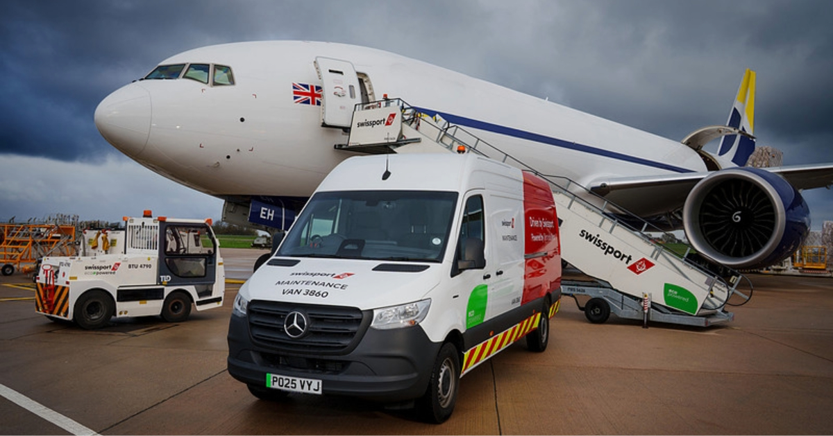 Original 6122 swissport image 1 1 - investissement stratégique de swissport dans des fourgonnettes électriques chez mercedes-benz