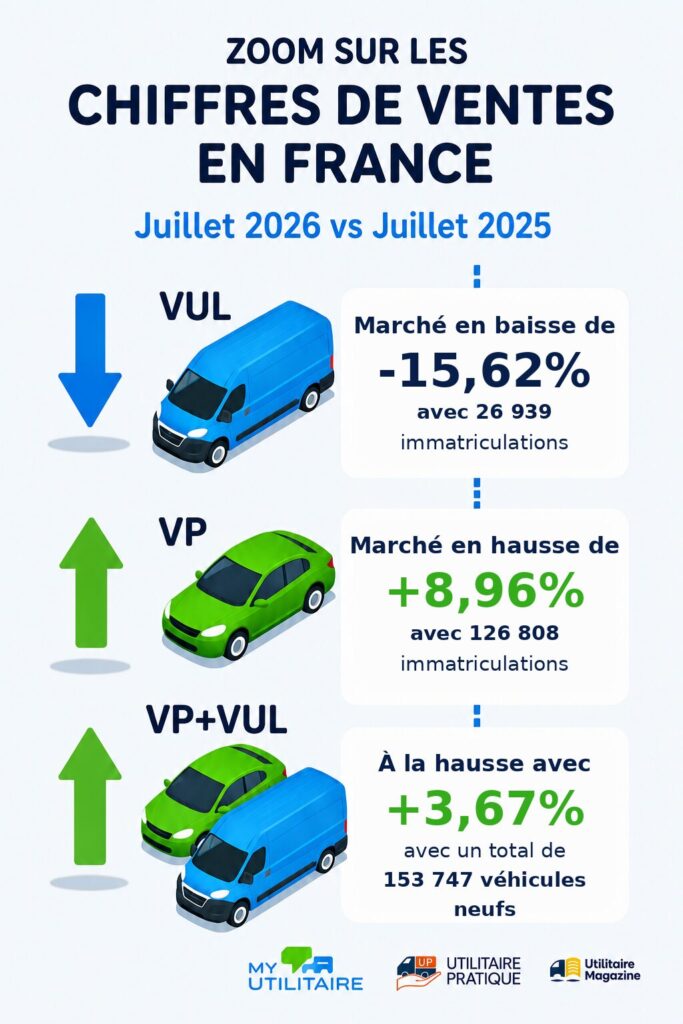 Infographie juillet 2026 - chiffres du marché vu en juillet 2026 : le vul décroche de 15,6 %